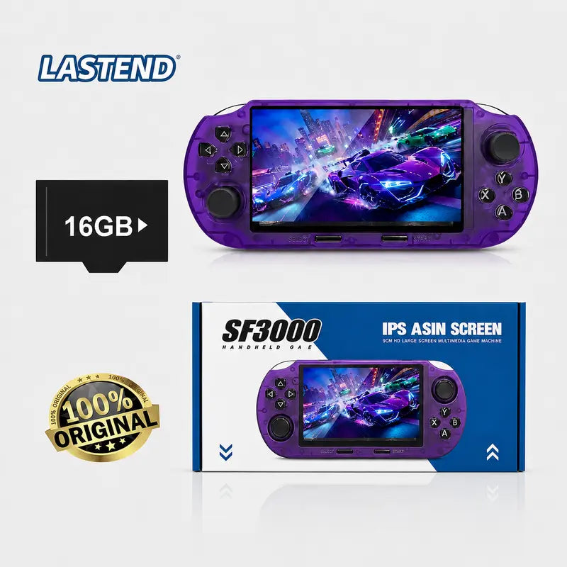 LASTEND SF3000 Portable Retro Handheld Video Game Console - 4.5" IPS Display, 3000Mah Rechargeable Battery, 16GB TF Card Compact Device, Cool Gadgets for Gamers, Gifts for Boyfriends & Adults, Back to School Item