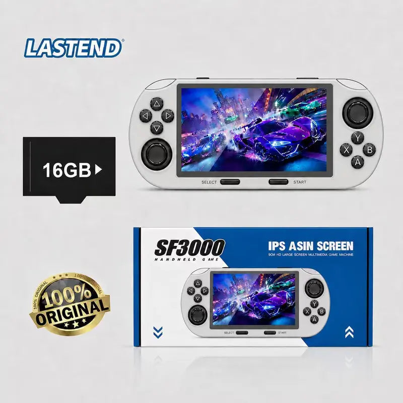 LASTEND SF3000 Portable Retro Handheld Video Game Console - 4.5" IPS Display, 3000Mah Rechargeable Battery, 16GB TF Card Compact Device, Cool Gadgets for Gamers, Gifts for Boyfriends & Adults, Back to School Item