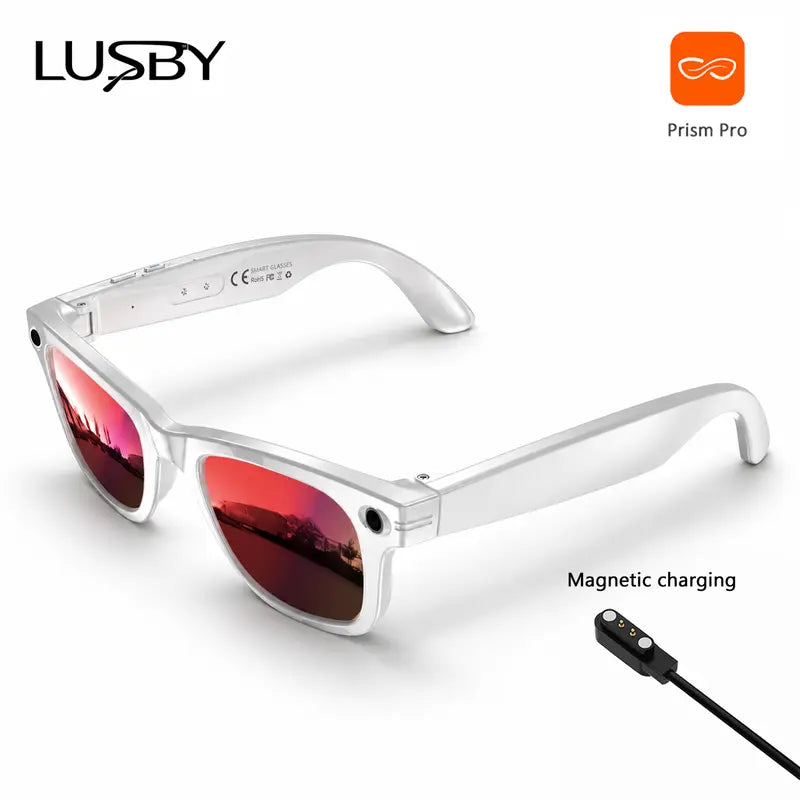 LUSBY Multifunctional Smart Glasses with Camera - Larger Frame, 1080P Photochromic Lenses, Button-Touch Adjustment, 160+ Languages Real-Time Translation, Bluetooth Recording, UV Protection, Climbing Cool Gadget, Mens Birthday Gifts for Him