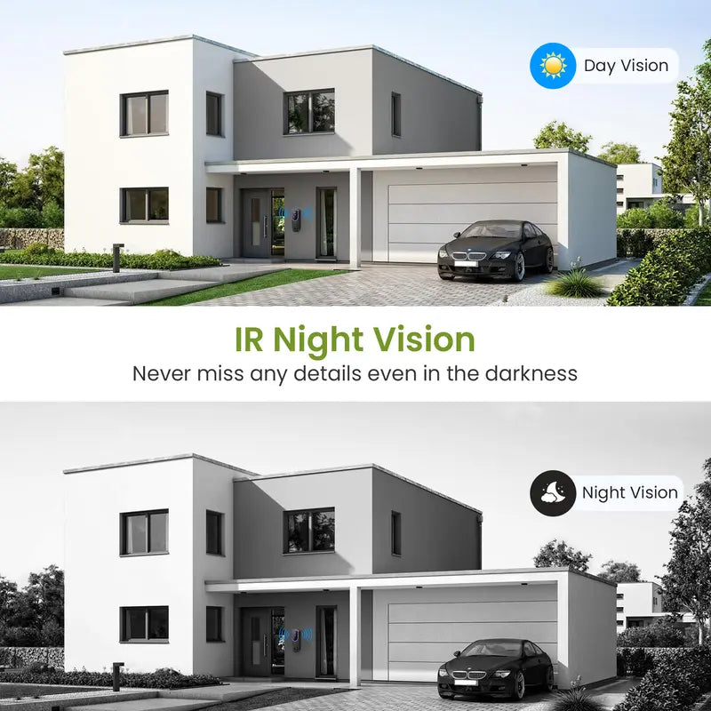 Wireless Video Doorbell Camera - 1080P Smart Outdoor Camera Security Gadget with AI Human Detection, 6 IR Night Vision, Instant Alerts on Phone, 2-Way Audio, 2.4G Wifi Only, Easy Installation, Rechargeable Battery, Cloud Storage, Home Protection
