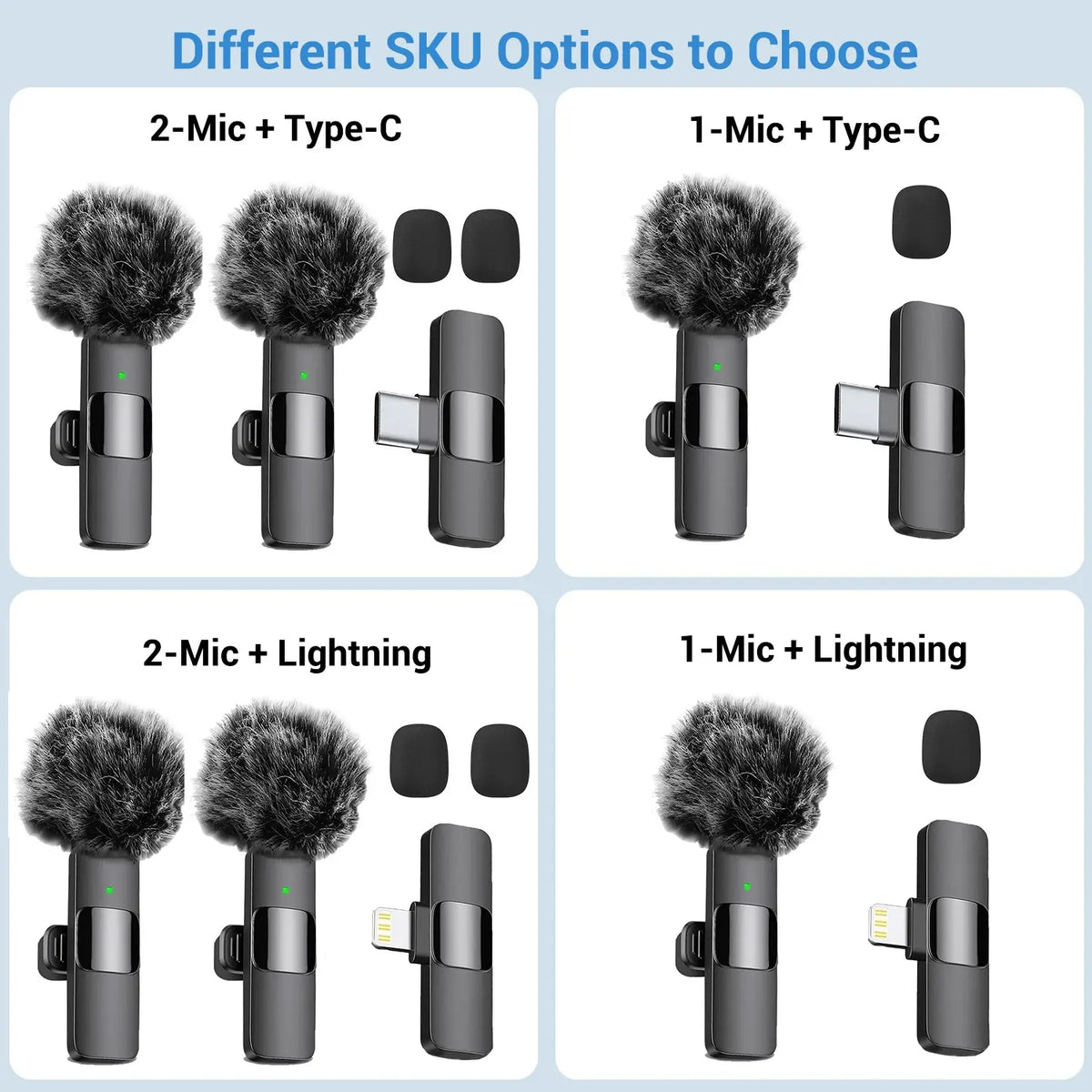 Wireless Lavalier Microphone for Iphone & Android, Wireless with Mic, Plug-And-Play Lapel Mic for Vlogging, Video Recording, Interviews & Live Streaming Clip, Rechargeable Wireless Mic #GLOBAL PICKS