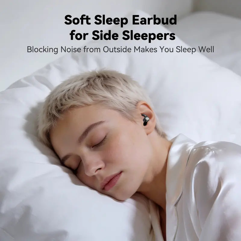 HTC NE76 Bluetooth 6.0 Wireless Earbuds - Metal In-Ear Mini Invisible Flat-Head Headset with 20Khz Audio, Lithium-Ion Batteries, Noise Isolation, No Ear Pressure for Side Sleepers, Travel-Friendly Phone Accessory