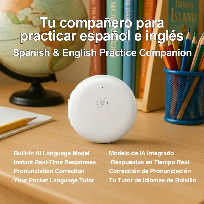 Portable Wireless Bluetooth Translator Pen - Stable Connection, Real-Time 165-Language Translation, Accent Adaptation, Spanish & English Practice Tool, Restaurant Scenario Helper, AI Language Tutor for All Ages