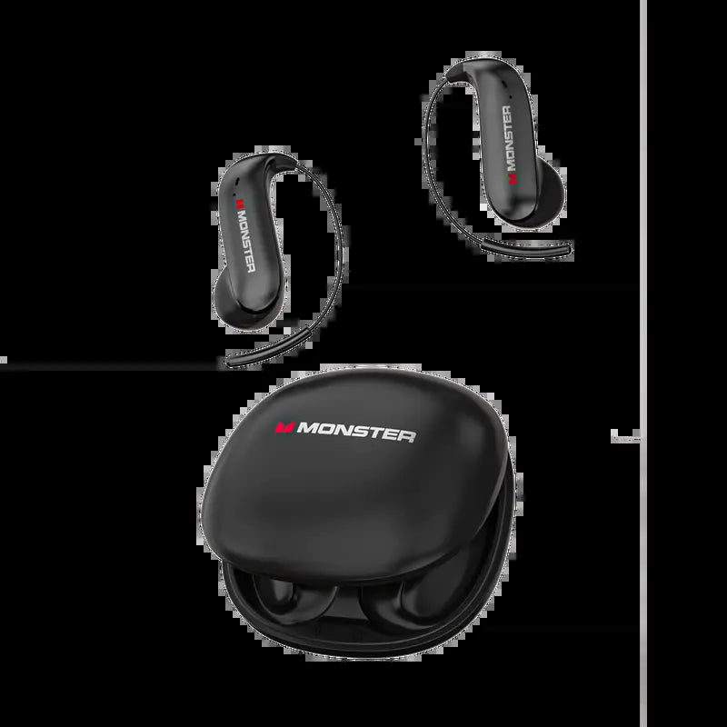Monster Smart Wireless Bluetooth 6.0 Earbuds - 0-Gravity Titanium Earhook, Sturdy Noise Free, Light Weight Earbuds, 145H Playtime, Waterproof, Sweatproof Audios Cool Gadgets for Gym, Gift Ideas