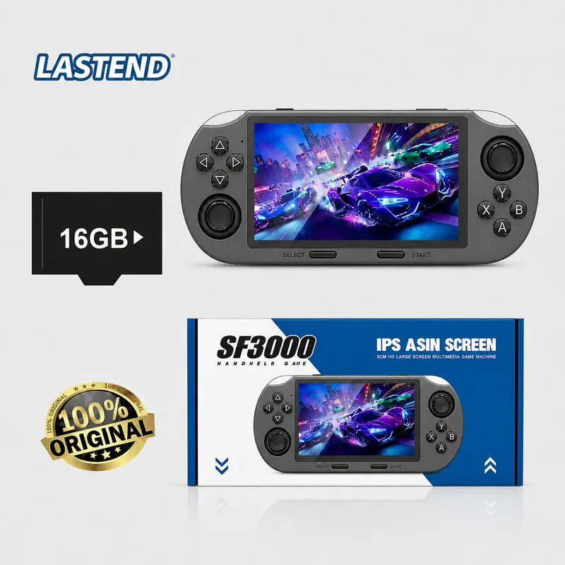 LASTEND SF3000 Portable Retro Handheld Video Game Console - 4.5" IPS Display, 3000Mah Rechargeable Battery, 16GB TF Card Compact Device, Cool Gadgets for Gamers, Gifts for Boyfriends & Adults, Back to School Item
