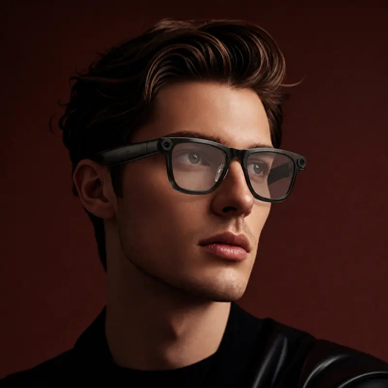 LUSBY Multifunctional Smart Glasses with Camera - Larger Frame, 1080P Photochromic Lenses, Button-Touch Adjustment, 160+ Languages Real-Time Translation, Bluetooth Recording, UV Protection, Climbing Cool Gadget, Mens Birthday Gifts for Him