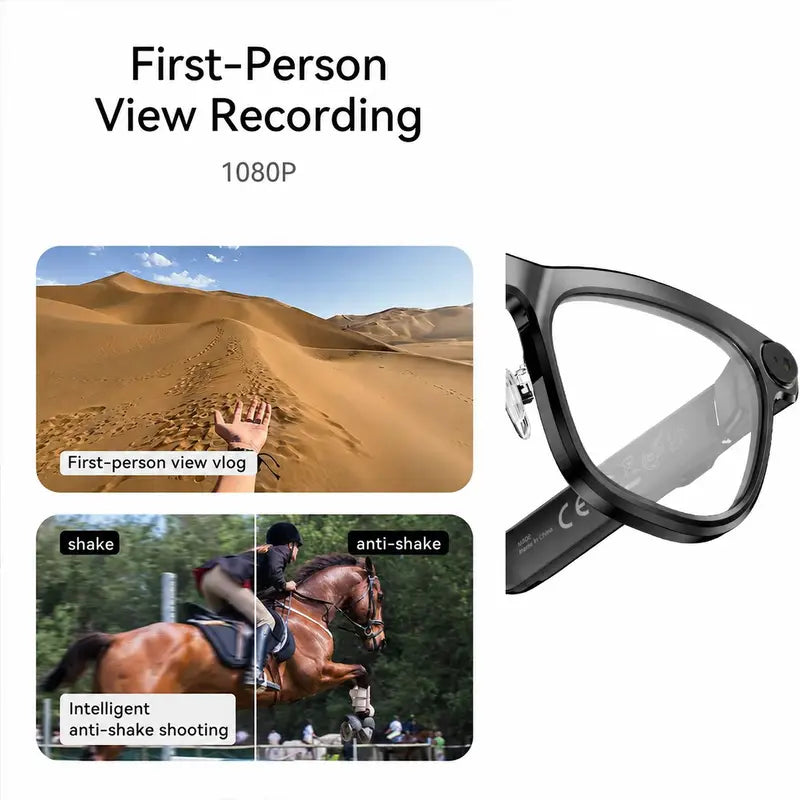 LUSBY Multifunctional Smart Glasses with Camera - Larger Frame, 1080P Photochromic Lenses, Button-Touch Adjustment, 160+ Languages Real-Time Translation, Bluetooth Recording, UV Protection, Climbing Cool Gadget, Mens Birthday Gifts for Him
