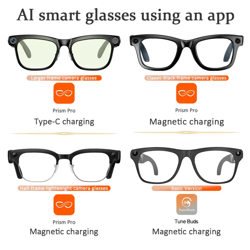 LUSBY Multifunctional Smart Glasses with Camera - Larger Frame, 1080P Photochromic Lenses, Button-Touch Adjustment, 160+ Languages Real-Time Translation, Bluetooth Recording, UV Protection, Climbing Cool Gadget, Mens Birthday Gifts for Him