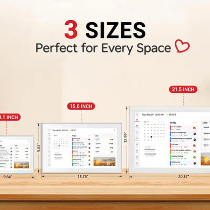 Smart Digital Wall Electronic Calendar - IPS HD Touchscreen, Weather Info, Bidirectional Operation, Color Differentiation, Customized Views, Family Dinner Plan Planner, Camera Accessory with Photo Frame Functionality