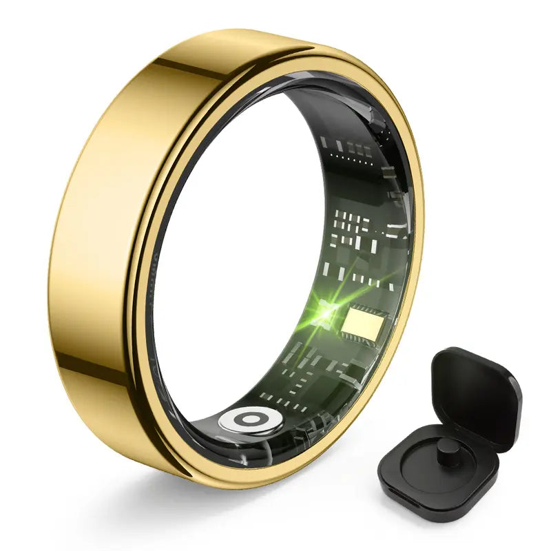 COLMI Ring 2 Classic round Smart Ring - IP68 Waterproof Digital Fitness Tracker, Men'S Health Device, Unique Cool Gifts for Him, Back to School Gadget