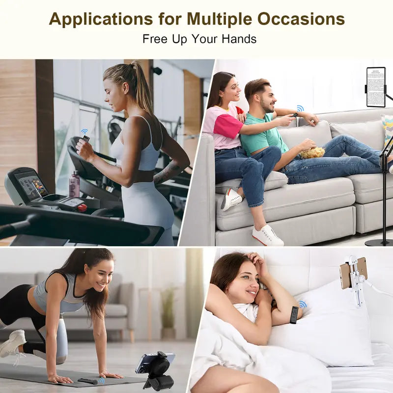 PUTARE Remote Control for Tiktok Scrolling with Smartphone Holder Stand, Wireless Page Turner, Camera Shutter Video Recording for Ios Android, Phone Selfie Accessory, Gifts for Men Women,