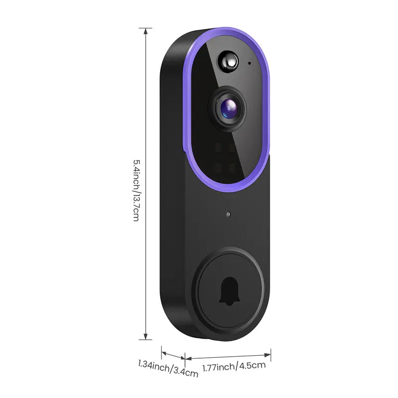 Wireless Video Doorbell Camera - 1080P Smart Outdoor Camera Security Gadget with AI Human Detection, 6 IR Night Vision, Instant Alerts on Phone, 2-Way Audio, 2.4G Wifi Only, Easy Installation, Rechargeable Battery, Cloud Storage, Home Protection