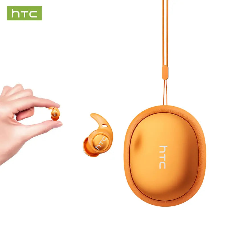 HTC NE76 Bluetooth 6.0 Wireless Earbuds - Metal In-Ear Mini Invisible Flat-Head Headset with 20Khz Audio, Lithium-Ion Batteries, Noise Isolation, No Ear Pressure for Side Sleepers, Travel-Friendly Phone Accessory