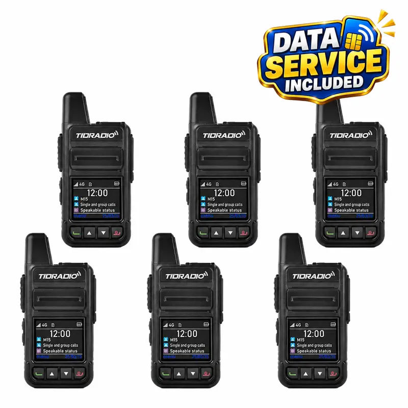 TIDRADIO M15 4G LTE POC Walkie Talkie with SIM Card and Data Service Included, Wide-Area Push-To-Talk over Supported Networks, 3000Mah Battery, USB-C Charging