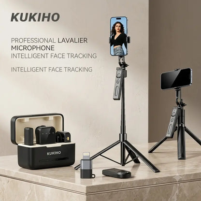 KUKIHO Wireless Lavalier Microphone with Charging Case - 5V, 8H Battery Life, Magnetic Snap-On Podcast Recording Mic for Iphone, Ipad, Android Smartphones (Vlogging Equipment)