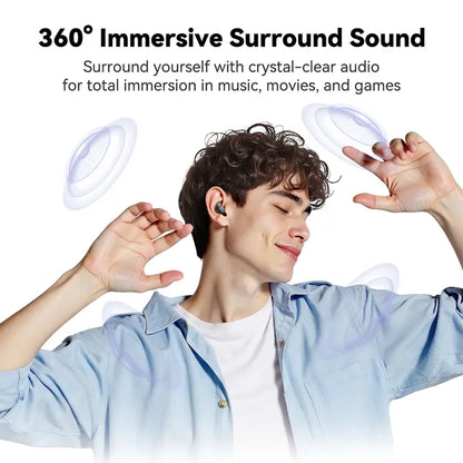 HTC NE76 Bluetooth 6.0 Wireless Earbuds - Metal In-Ear Mini Invisible Flat-Head Headset with 20Khz Audio, Lithium-Ion Batteries, Noise Isolation, No Ear Pressure for Side Sleepers, Travel-Friendly Phone Accessory