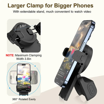 PUTARE Remote Control for Tiktok Scrolling with Smartphone Holder Stand, Wireless Page Turner, Camera Shutter Video Recording for Ios Android, Phone Selfie Accessory, Gifts for Men Women,