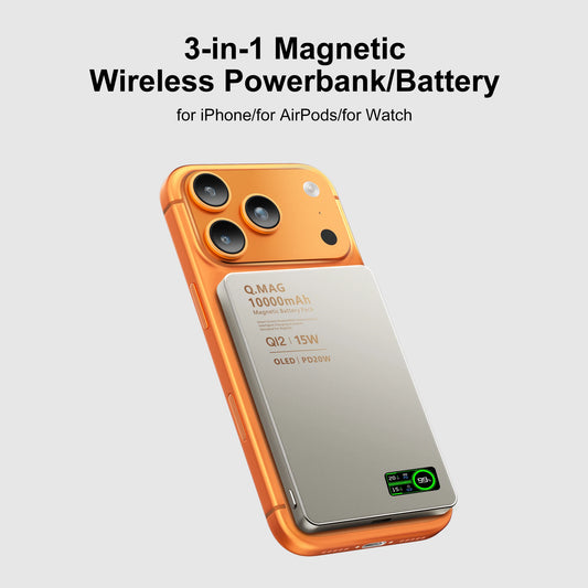 Wireless Magnetic Powerbank  for iPhone 12-17 Promax, Watch, and Airpods 5000/10000mAh