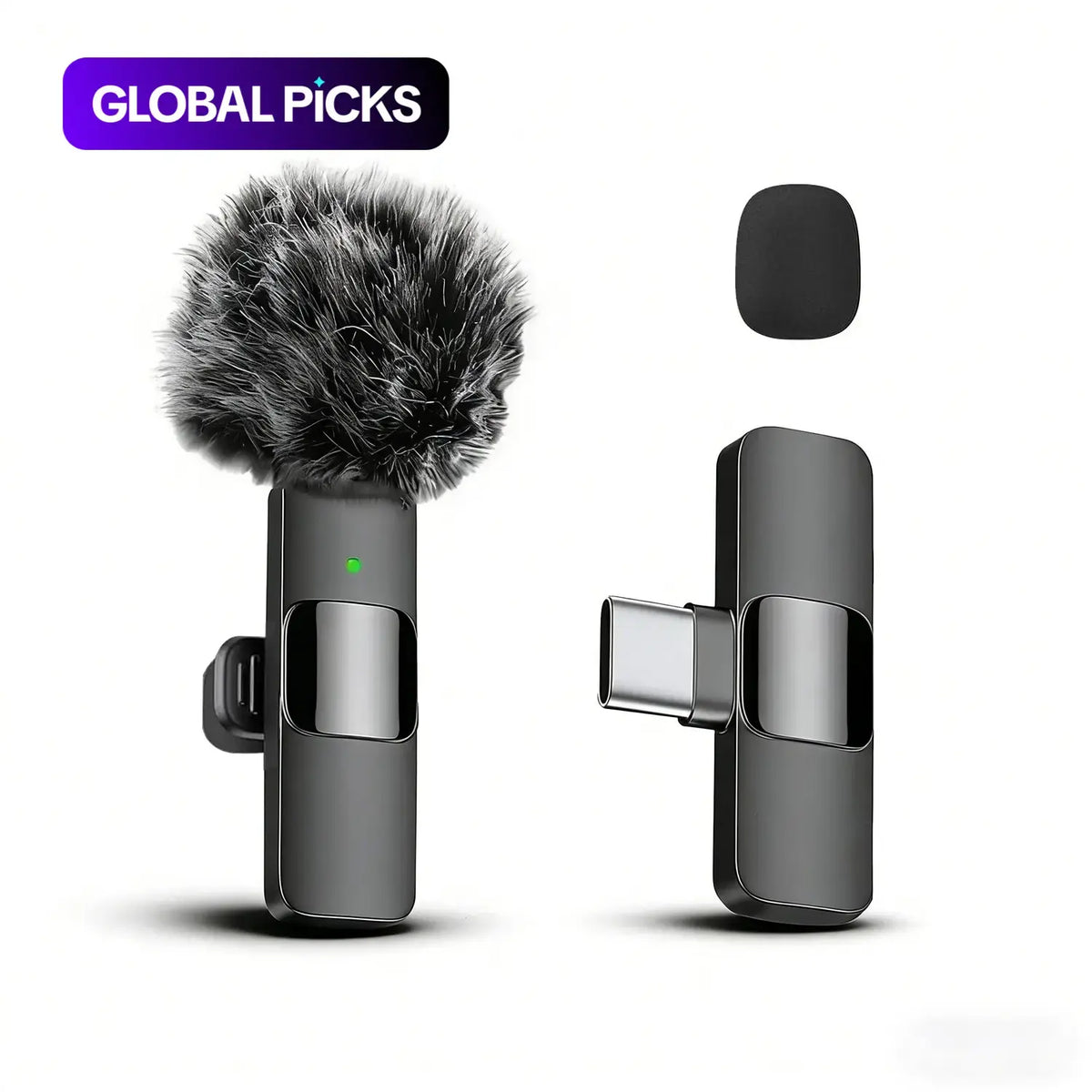 Wireless Lavalier Microphone for Iphone & Android, Wireless with Mic, Plug-And-Play Lapel Mic for Vlogging, Video Recording, Interviews & Live Streaming Clip, Rechargeable Wireless Mic #GLOBAL PICKS