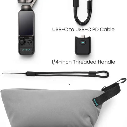 Xtra Muse Xtra Edge Vlogging Camera Recorder - 1'' CMOS 4K/120Fps Digital Video Camcorder, 3-Axis Handheld Stabilizer, Fast Focusing, Face/Object Tracking, Micro SD Compatible, Portable Pocket Camera for Content Creators