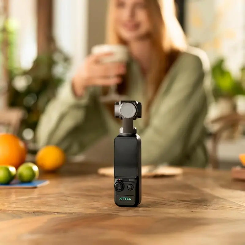 Xtra Muse Xtra Edge Vlogging Camera Recorder - 1'' CMOS 4K/120Fps Digital Video Camcorder, 3-Axis Handheld Stabilizer, Fast Focusing, Face/Object Tracking, Micro SD Compatible, Portable Pocket Camera for Content Creators