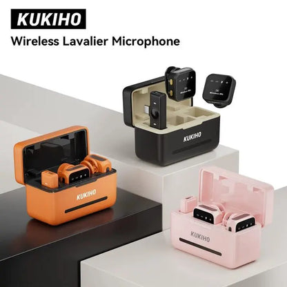 KUKIHO Wireless Lavalier Microphone with Charging Case - 5V, 8H Battery Life, Magnetic Snap-On Podcast Recording Mic for Iphone, Ipad, Android Smartphones (Vlogging Equipment)