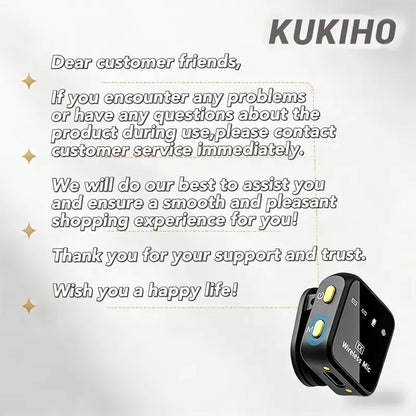 KUKIHO Wireless Lavalier Microphone with Charging Case - 5V, 8H Battery Life, Magnetic Snap-On Podcast Recording Mic for Iphone, Ipad, Android Smartphones (Vlogging Equipment)