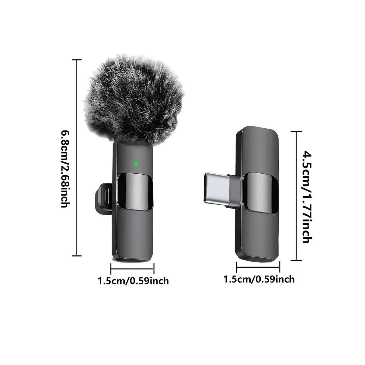 Wireless Lavalier Microphone for Iphone & Android, Wireless with Mic, Plug-And-Play Lapel Mic for Vlogging, Video Recording, Interviews & Live Streaming Clip, Rechargeable Wireless Mic #GLOBAL PICKS