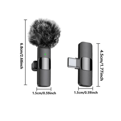 Wireless Lavalier Microphone for Iphone & Android, Wireless with Mic, Plug-And-Play Lapel Mic for Vlogging, Video Recording, Interviews & Live Streaming Clip, Rechargeable Wireless Mic #GLOBAL PICKS