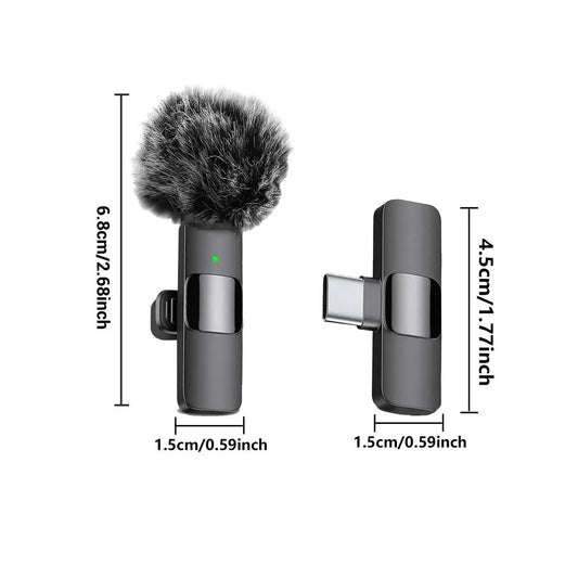 Wireless Lavalier Microphone for Iphone & Android, Wireless with Mic, Plug-And-Play Lapel Mic for Vlogging, Video Recording, Interviews & Live Streaming Clip, Rechargeable Wireless Mic #GLOBAL PICKS