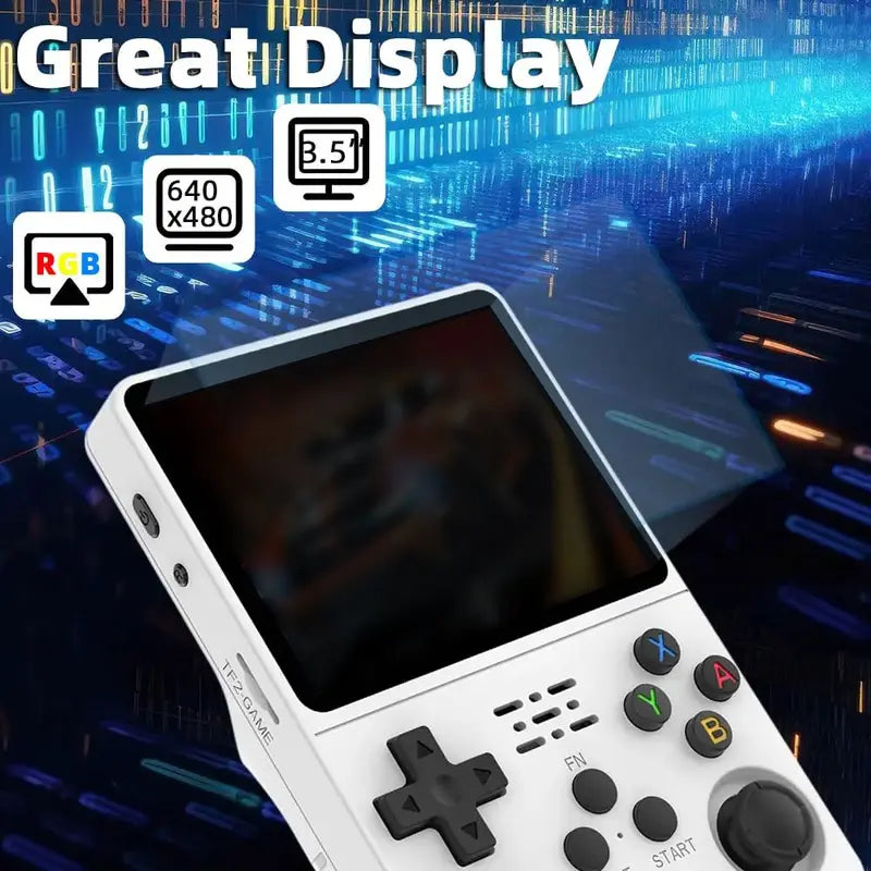 WUDS R36S Retro Video Handheld Console Linux System 3.5 in IPS Screen Built in 3000Mah Battery 32G+64G TF Card for Christmas, Thanksgiving, Holiday Gift,Back to School,Back to School Haul