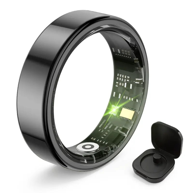 COLMI Ring 2 Classic round Smart Ring - IP68 Waterproof Digital Fitness Tracker, Men'S Health Device, Unique Cool Gifts for Him, Back to School Gadget
