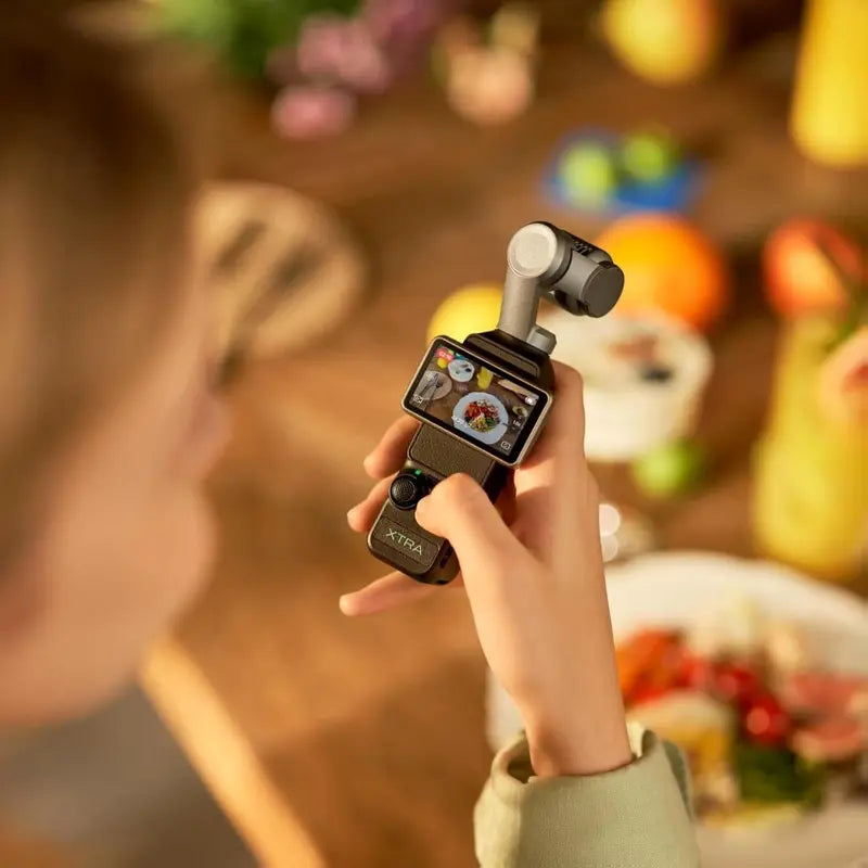 Xtra Muse Xtra Edge Vlogging Camera Recorder - 1'' CMOS 4K/120Fps Digital Video Camcorder, 3-Axis Handheld Stabilizer, Fast Focusing, Face/Object Tracking, Micro SD Compatible, Portable Pocket Camera for Content Creators