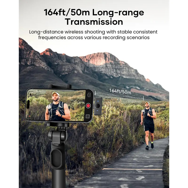 KUKIHO Wireless Lavalier Microphone with Charging Case - 5V, 8H Battery Life, Magnetic Snap-On Podcast Recording Mic for Iphone, Ipad, Android Smartphones (Vlogging Equipment)