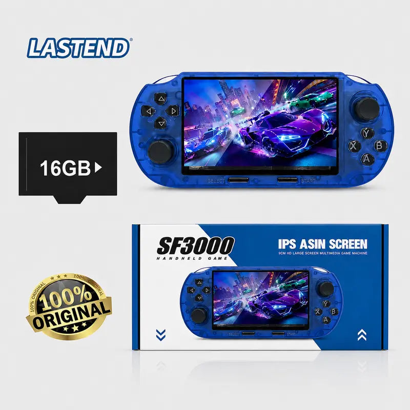 LASTEND SF3000 Portable Retro Handheld Video Game Console - 4.5" IPS Display, 3000Mah Rechargeable Battery, 16GB TF Card Compact Device, Cool Gadgets for Gamers, Gifts for Boyfriends & Adults, Back to School Item